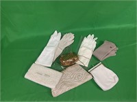 Collection of white gloves, a set of Agner knit