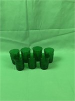 Set of green glasses
