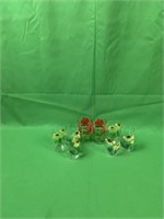 Set of 8 glasses w/flowers