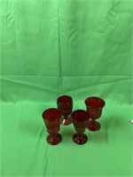 Set of 5 red goblets