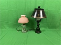 2 lamps - glass and metal