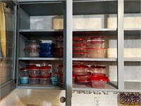 Plastic kitchen storage containers two shelves