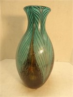 Art Glass Feather Vase