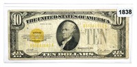 1928 $10 Ten Dollar Gold Certificate -