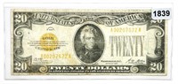 1928 $20 Twenty Dollar Gold Certificate -