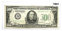 1934-A $500 Five Hundred Dollars Fed. Reserve