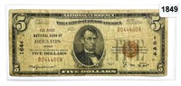 1929 $5 National Bank Note -