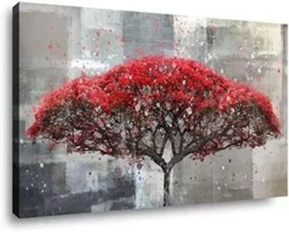RED TREE OF LIFE CANVAS PAINTING