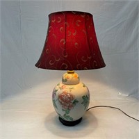 AMH3304/ B2   Porcelain Floral Table Lamp W Shade