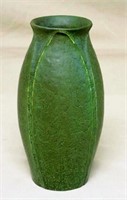 Grueby Pottery Vase with Leaves.