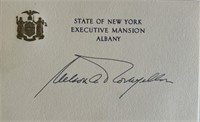 Nelson Rockefeller signed card. GFA authenticated