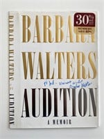 Barbara Walters signed book cover