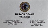 Barack Obama State Senator business card