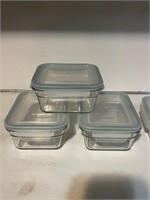 Glass storage with snap on lids