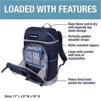 CleverMade 24-Can Backpack Cooler - Blue - NEW