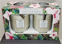 2 NEW Premium Candles - TAHITIAN BLOSSOM - ESSENZA