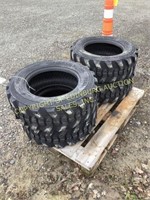 E.(4) New 10-16.5 skid steer tires