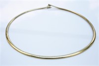 14K YELLOW GOLD DOMED OMEGA NECKLACE