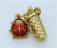 (2) 14K YELLOW GOLD CHARMS