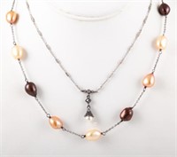 (2) STERLING & PEARL NECKLACES