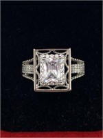 1.00 Carat Emerald Cut Sapphire Engagement Ring