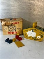 Vintage tasket basket wooden block toy