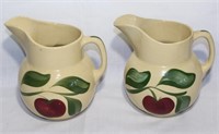 pair Watt Pottery #16 pitchers S