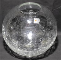 Blenko clear crackle glass sphere S