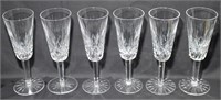 lot 6 Waterford Lismore champagne flutes S