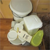 assortment of tupperware