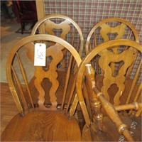 5 Oak round-back chairs