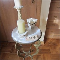 Brass/marble top table 15x28