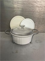 Corningware French White Casserole with Carrier