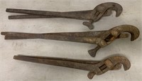 lot of 3 Primitive Pipe/Adjustable Wrenches?