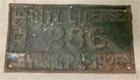York PA 1925 City License