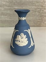 Wedgwood Jasperware Blue Bud Vase - VINTAGE