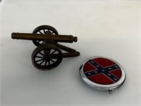 Cannon and rebel flag