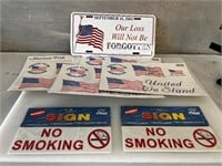 No smoking, 9/11 and proud to be an American