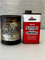 Vintage lubriplate & neatsfoot oil