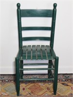 antique slat bottom chair 36h x 17h x 17d