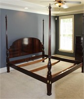 Councill flame mahogany king size poster bed