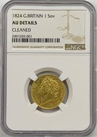 1824 G.Britain Gold Sovereign Coin AU-Details
