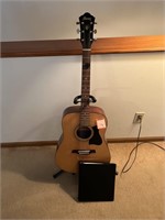 Ibanez 6 String Acoustic Guitar on Stand & How t