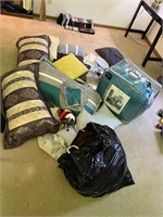 Pile of Linens, 2 Electric Blankets, Pillows,