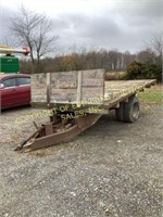 Homemade flatbed trailer on dump chassis with pto