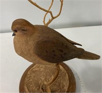 Matthew Renna Master Woodcarving of Dove on Stand
