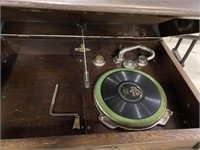 Jacobean Style Oak Record Cabinet Player