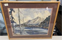 Jerry Kelly "Mountain Landscape" Watercolor