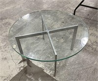 Aluminum Base Glass Coffee Table