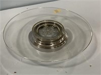 Silver Plated Based Glass Cake Plate